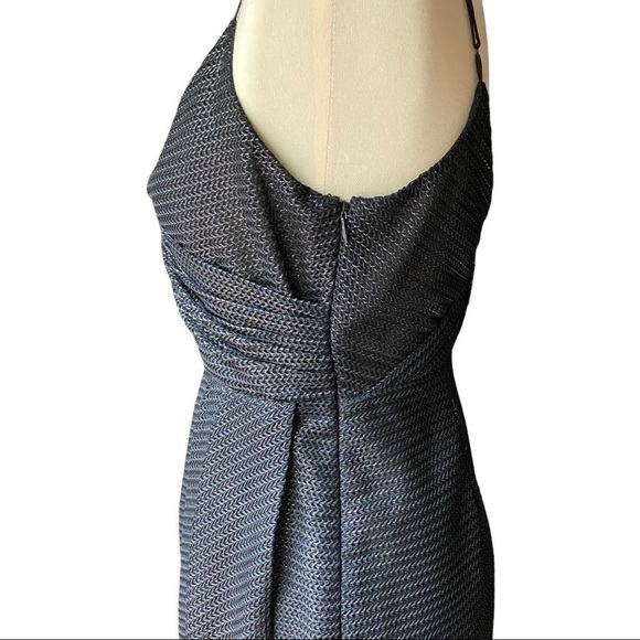 Urban Outfitters Stardust Metallic Black Faux Wrap V-Neck Mini Dress Size Medium - Picture 2 of 10